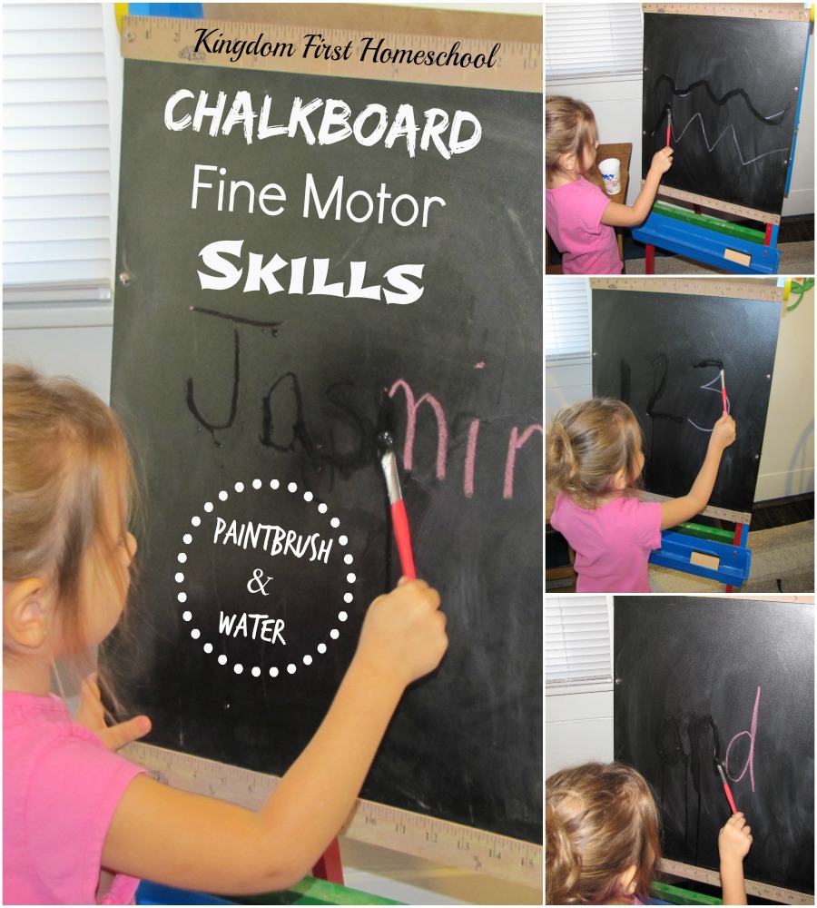 ChalkBoard Painting_Fine Motor Skills | Kingdom First Homeschool