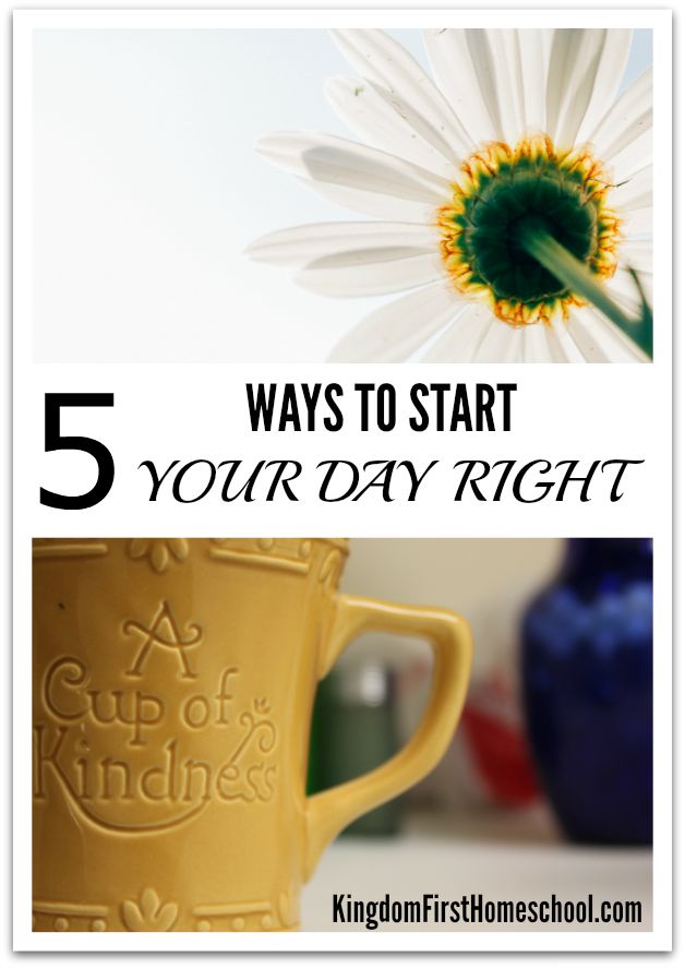 5 Ways to Start Your day Right. We've all done it, woke up late, rushed around all day playing catch up. Its time to take our days back and find peace again. Here's 5 steps to help achieve that. 