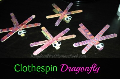 Clothespin Dragonfly- Easy Spring Craft | Kingdom First Homeschool