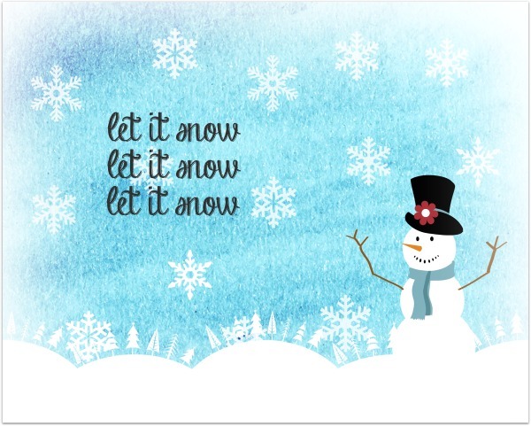 Let it snow free Printable! 2 to choose from! Print it - Frame it - Wrap it - Gift it!! 