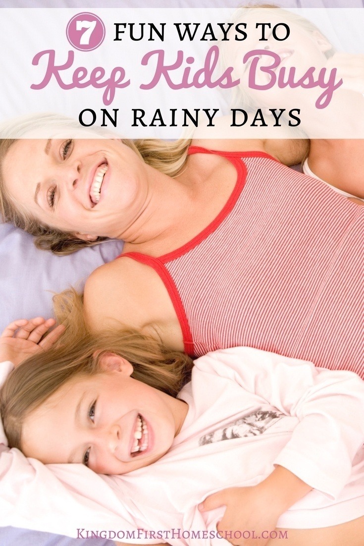 It's raining again and your kids have begun the chorus of "I'm bored" Here are 7 fun ways to keep kids busy on rainy days.