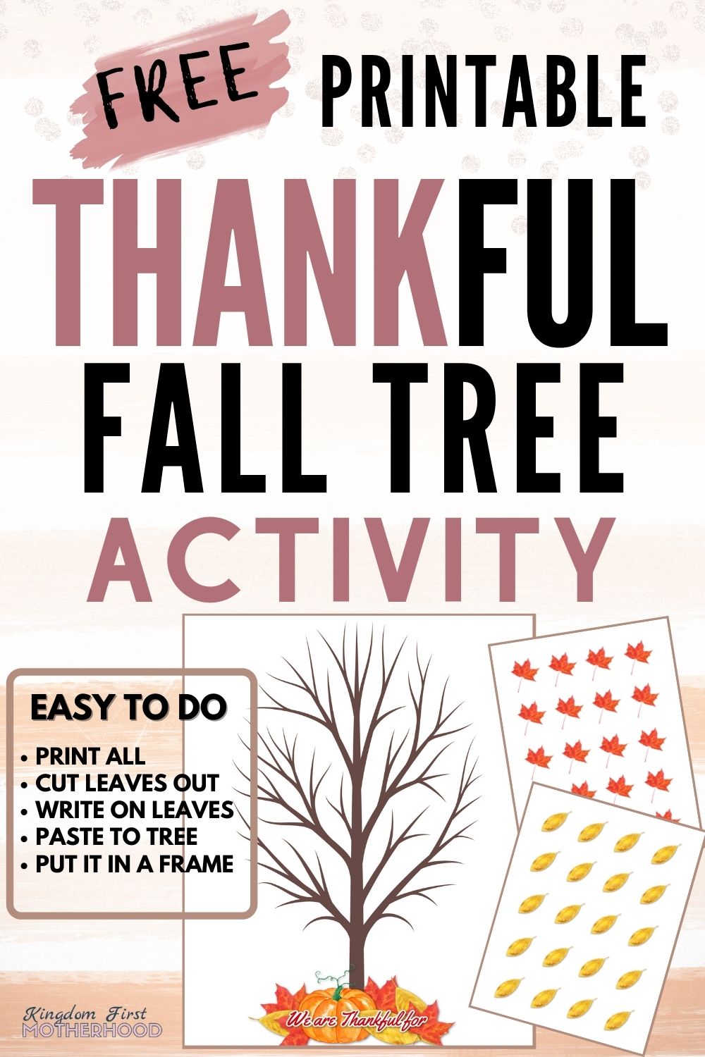 Download this Free Printable Thankful Tree Activity to do with your kids this Thanksgiving. Enjoy the time counting your blessings, writing them down on the leaves and glueing them to the tree.