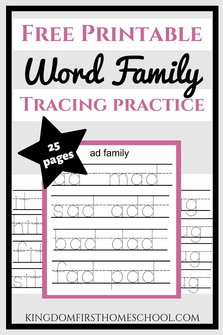 Looking for free word family printables? Here's a 25 page instant freebie download that will help your child form letters, spell the words and more. Head over and get your free download. #freeprintables #freehomeschoolprintables #freewordfamilyprintables #freewordfamilyworksheets