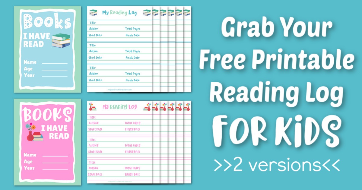 Free Printable Reading Log for Kids