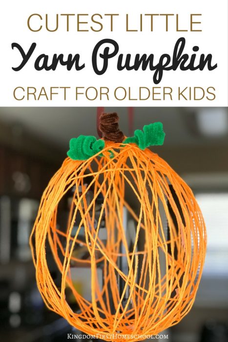 Yarn Pumpkin Craft for Older Kids