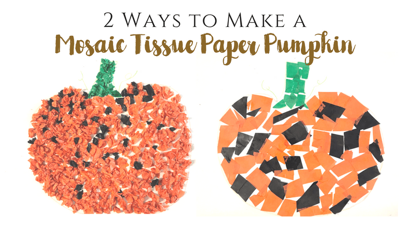 With the fall season speeding by I have a couple more fall projects to complete with my girls and our next project is a mosaic tissue paper pumpkin craft, not one but two fun ways to make this project.