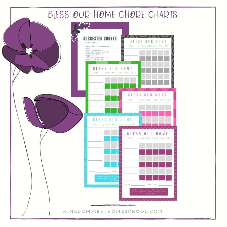 Bless Our Home Chore Charts for Kids