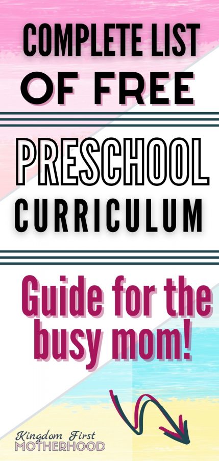 Complete List of Free Preschool Curriculum: Guide for the busy mom