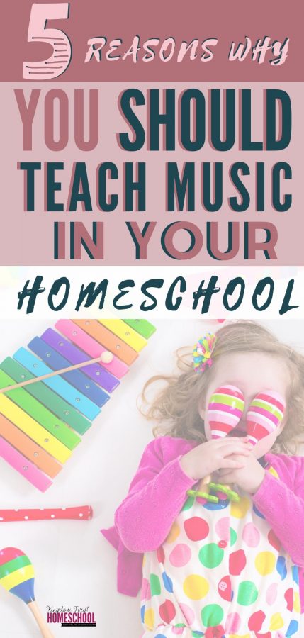 We know music is an amazing way to relax and rejuvenate. Are you aware of the many other benefits teaching music in homeschool? For one... #musiclessons #homeschoolmusic