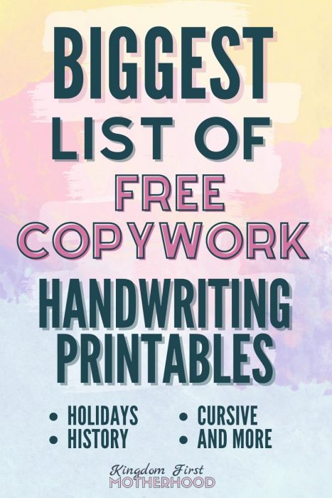 You have hit the homeschool copywork jackpot my friend. I have literally scoured the web and put all the best free copywork finds in one condensed post!