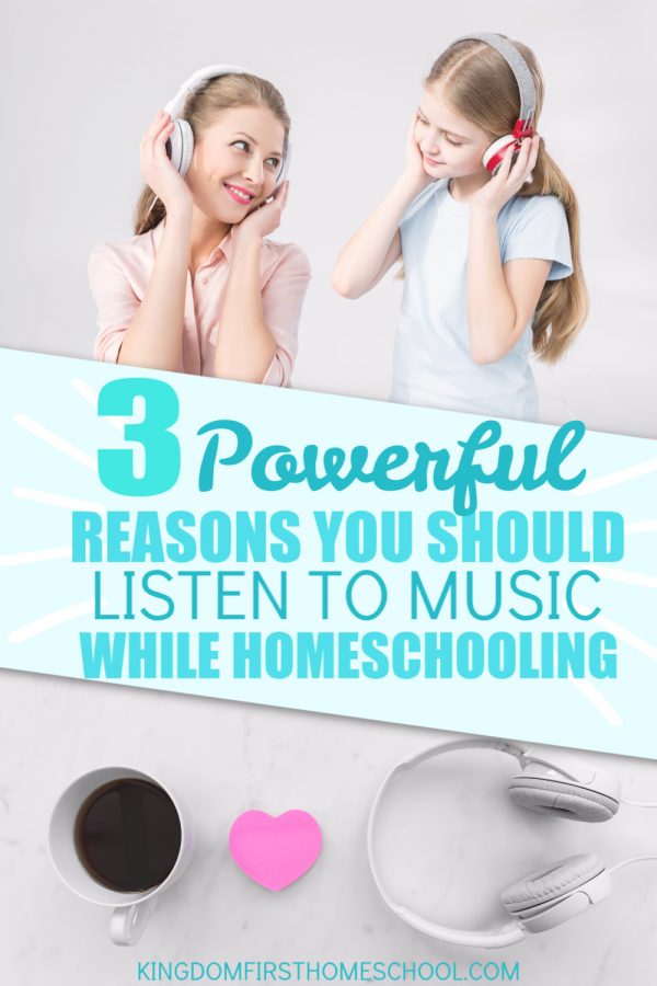 3 Powerful reasons you should listen to music while you homeschool...Not listening to music while you homeschool? You could be missing out on some really amazing mental, spiritual and emotional benefits. Learn more about why you should turn on the tunes while you homeschool today.