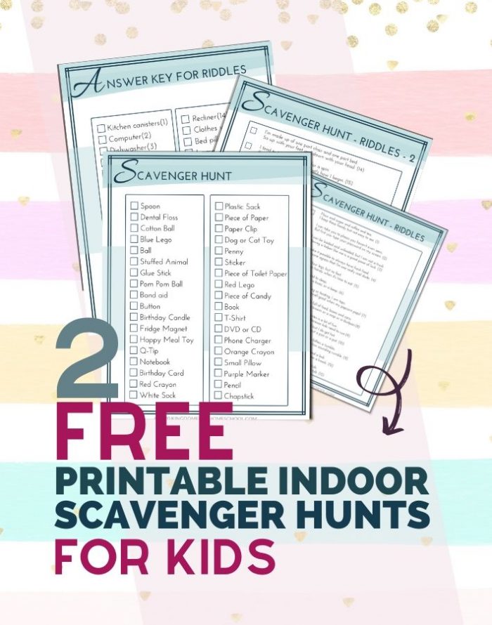 2 printable no prep indoor scavenger hunts for kids when you are stuck