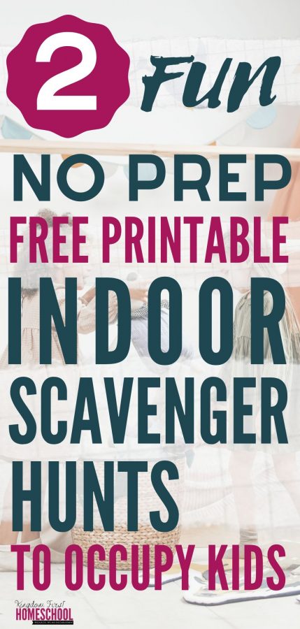 Are you stuck inside with your kids? You should these No Prep Free Printable Indoor Scavenger Hunts for Kids! We have 2 fun printables to choose from! 