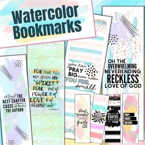 Printable Christian Watercolor Bookmarks