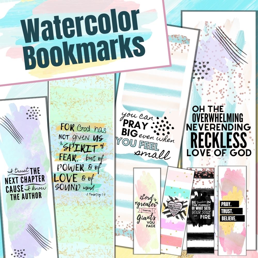 printable christian bookmarks watercolor scripture and