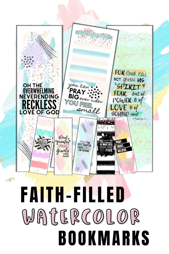 Faith-Filled Watercolor Printable Bookmarks