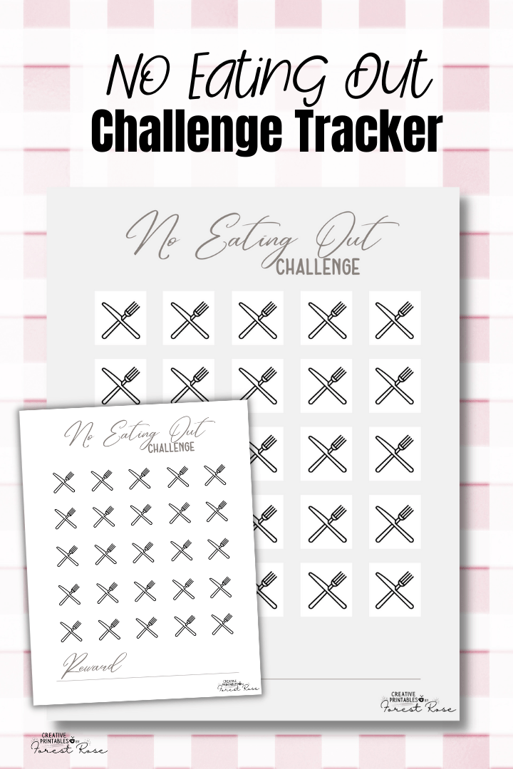 No Eating Out Challenge Tracker Printable