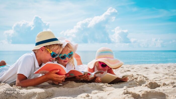 Kids Reading on the beach - Turn Your Technology Driven Kids into Engaged Summer Readers