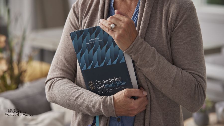 Woman holding Bible