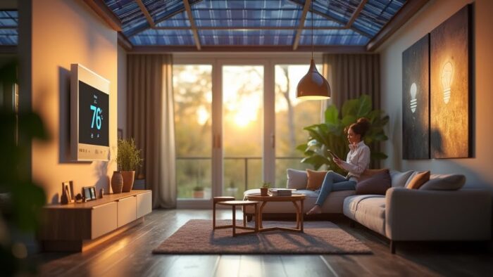 Modern energy-efficient living room