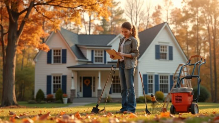 Suburban mom doing maintenance