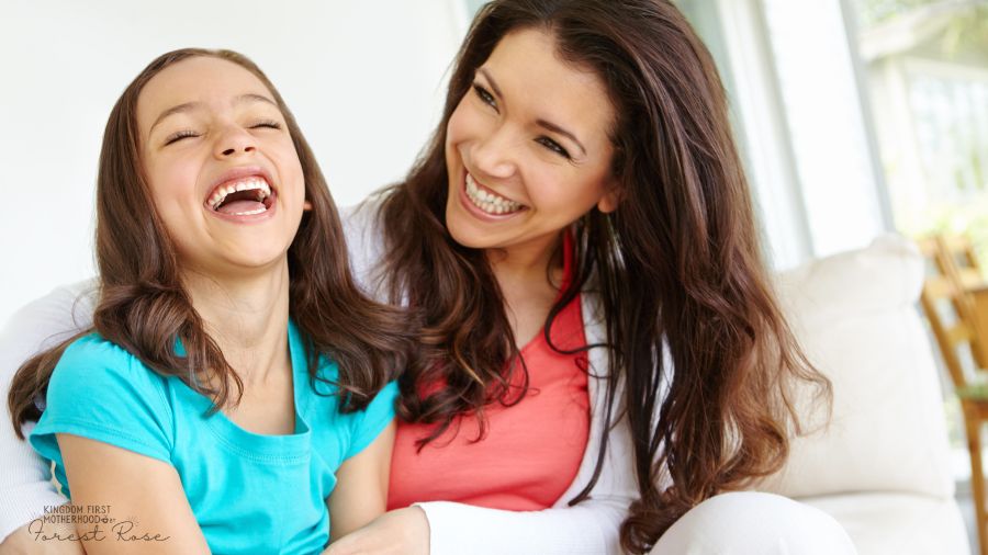 Mom and Daughter Laughing 
